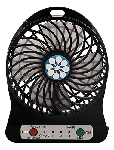 Ventilador Portatil Nisuta Nsfanur Recargable Usb Negro F