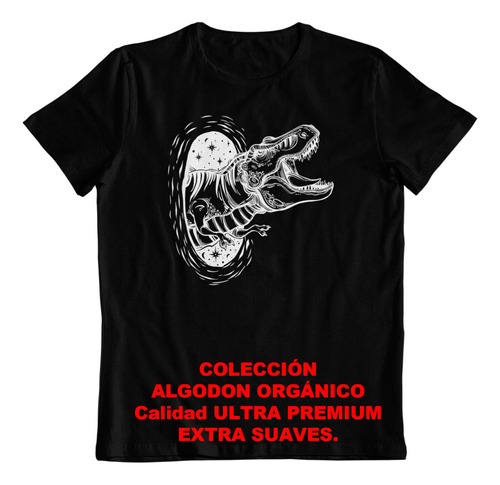 Polera - Dtf - Algodon Organico Tiranosaurio Rex Dinosaurio