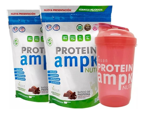Ampk Protein - Proteína Vegana (pack X 2) + Shaker Vaso