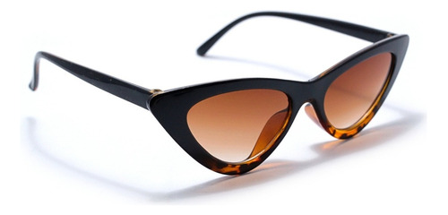 Gafas De Sol Ojo De Gato Lente Café Marco Negro Uv400