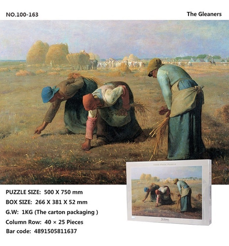 Imagen 1 de 4 de Puzzle The Gleaners -millet - 1000 Piezas Jigsaw Tomax