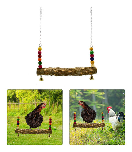 Pájaros De Madera Columpio Loro Colgante Juguete Perca