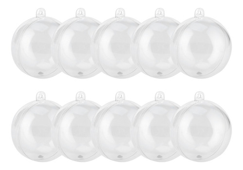10 Pares De Bolas De Plástico Transparente Rellenables Para