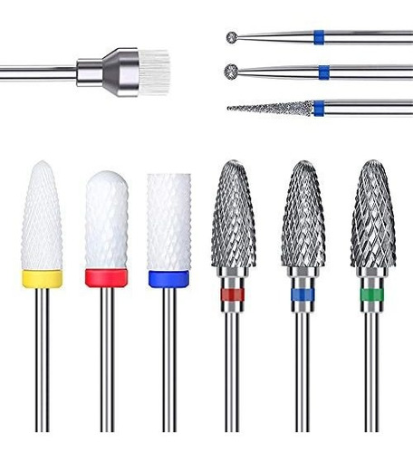 Equipo Para Decorar Uñas Fantexy 10pcs Nail Drill Bits, 3-32