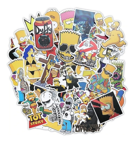 Set Calcomanias 100 Stickers Lisa Marge Bart Los Simpsons