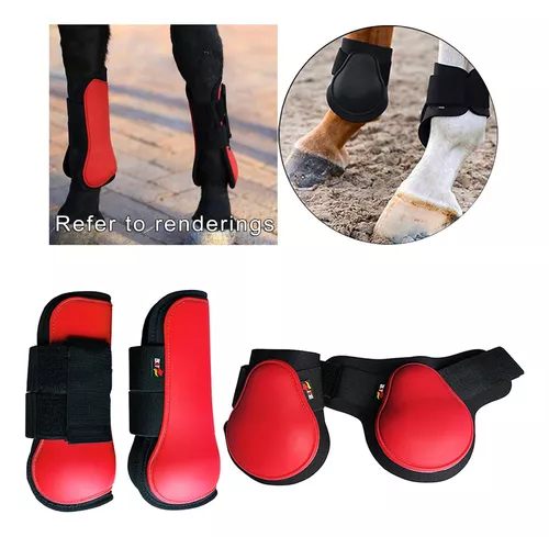 Botas De Tendão De Cavalo Na Frente Aberta / Xl Vermelho