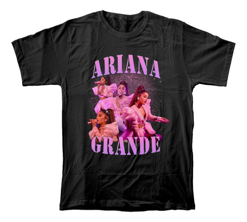 Camiseta Algodón Peinado Estampado De Cantante Ariana Grande