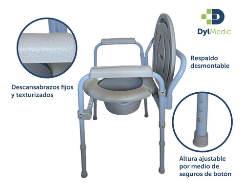 Silla Cómodo Aumento Para Wc Baño Plegable Portatil 3 En 1