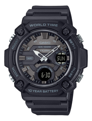 Reloj Casio Moda Modelo: Aeq-120w-1bvcf Correa Negro