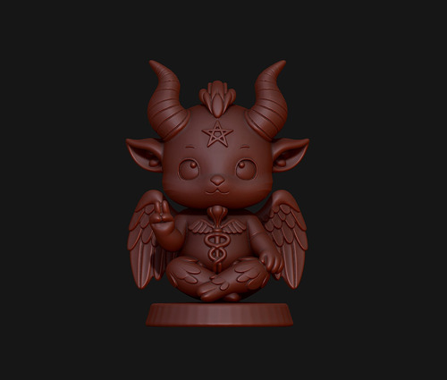 Archivo Stl Figurilla Baphomet Chibi Cute Para Impresión 3d