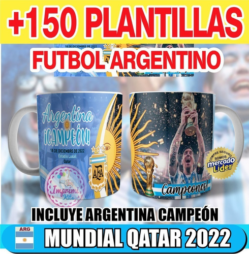 Plantillas Tazas Fútbol Argentino Sublimar Sublimación