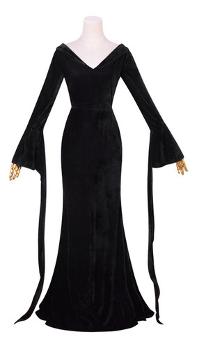 Vestido Negro Hot Movie Wednesday Morticia Para Mujer Y Niña