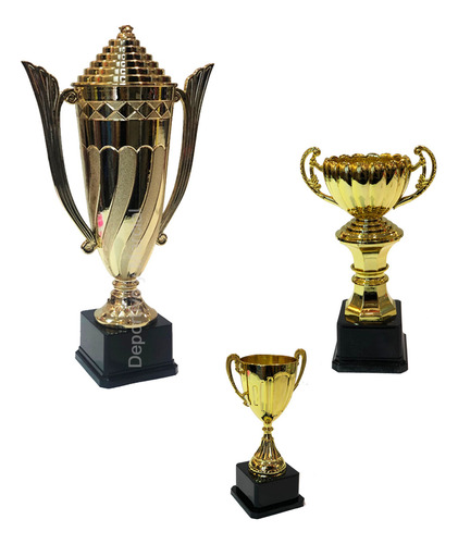 Terna 3 Copas Trofeos Premios Torneos Deportivas 44 Cm Combo