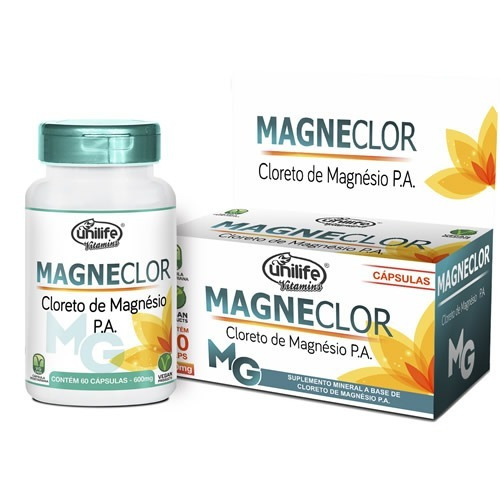 Kit 4 - Cloreto De Magnésio 600mg 60cápsulas - Unilife