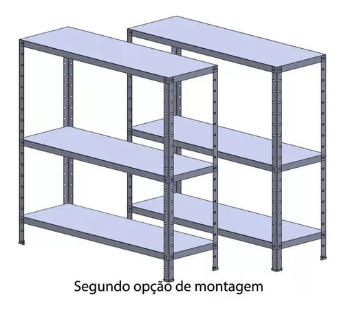 Estante Aço Dupla Flex Amapá 30 Cm 06 Bandejas Cinza