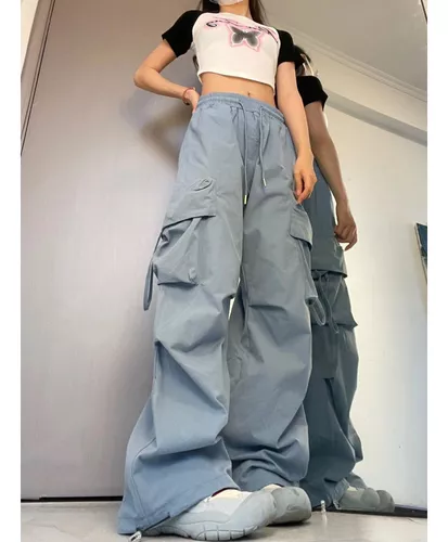 Jeans Femininos Y2k Pantalones De Mujer Cintura Elástica Rua Alto