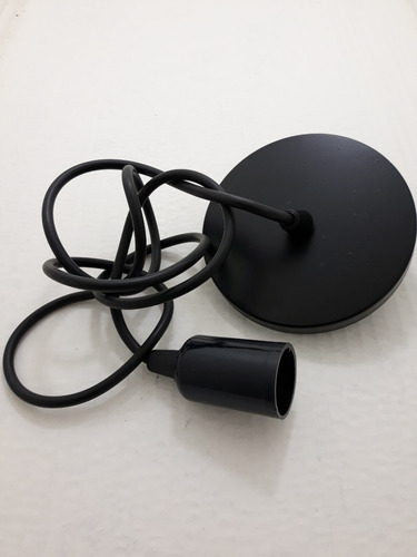 Kit 2 Fios Pendente 2m Soquete Liso E27 Cabo Pp Preto