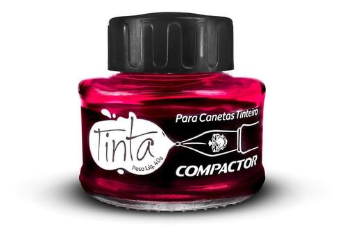 Tinta Para Caneta Tinteiro Compactor Shiny Pink 40ml