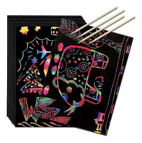 Libro Pintar Rainbow Scratch Art-arte Color Papel Para Nota