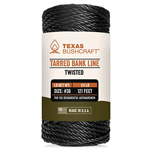 Tarred Bank Line Twine 36 Cuerda De Nailon Negro Para P...