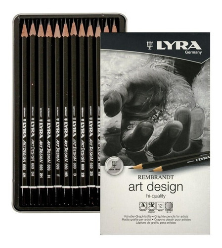 Imagen 1 de 3 de Lapiz Lyra Rembrandt Art Design Graduaciones Lata X 12 Unid