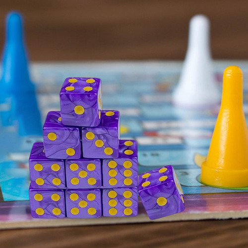 10 Dados De Colores De Dos Tonos Para Amarillo Violeta