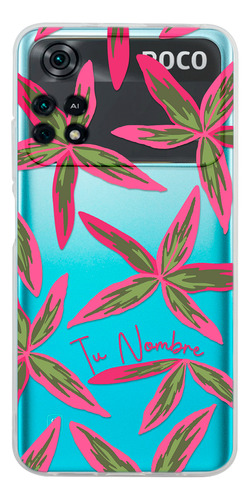 Funda Para Xiaomi Hojas Flores Para Mujer Con Tu Nombre