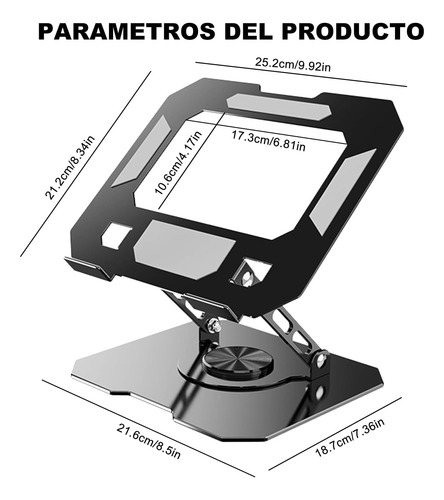 Soporte Para Laptop Base Giratorio Ajustable Plegable Practi