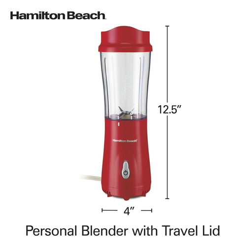 Licuadora Portátil Hamilton Beach 51101rv 400 Ml Roja Con Ta