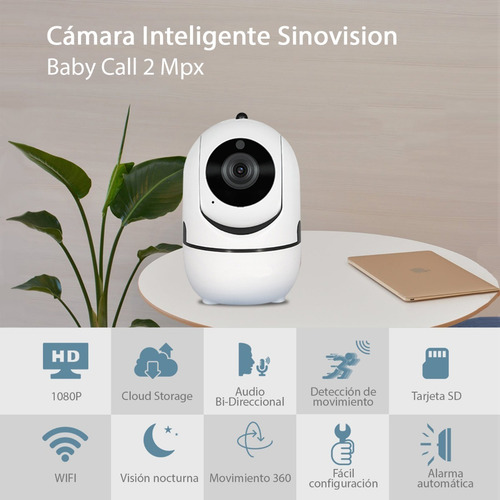 Imagen 10 de 10 de Cámara Ip Wifi Sinovision Seguimiento Audio Baby Call 2 Mpx