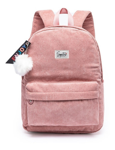 Mochila Feminina Casual Com Chaveiro Pelinho Spector