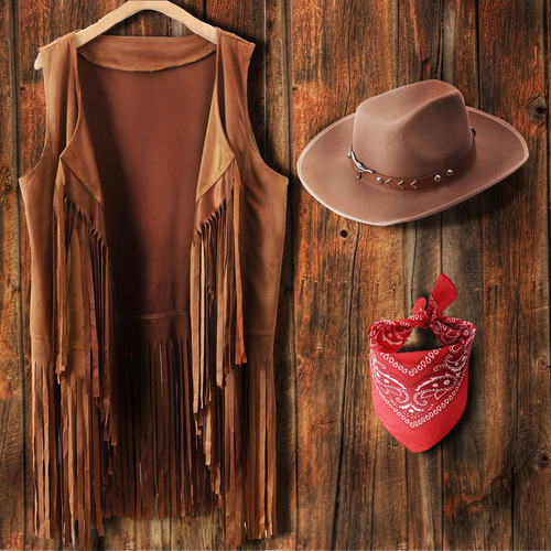Trajes De Vaquero Occidental Para Mujer, Disfraz Hippie De