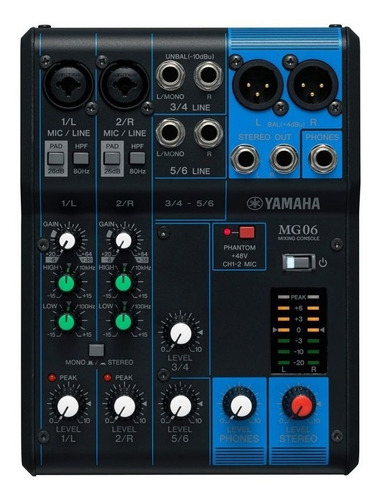 Yamaha Mg06 Mixer 6 Canales Garantia Oficial Digisolutions