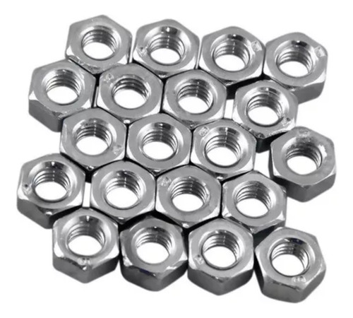 Porca Sextavada 3/8mm Zincada Branca Brilhante 1000 Un