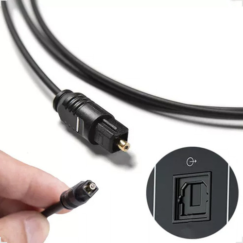 Kit Com 2 Cabo Fibra Óptico Digital Toslink Com 1,5 Metros