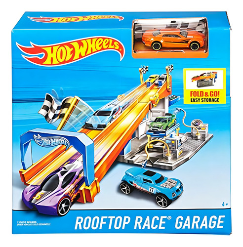 Hot Wheels Rooftop Race Garage Playset, ¡corre Hasta La Líne