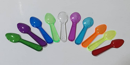 Cucharitas Acrilicas Colores Postres/shots Deco 7.5 Cm (100)