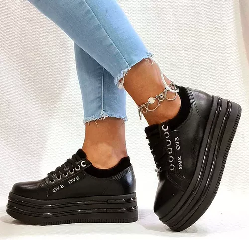 Zapatillas Mujer Plataforma Alta Sneakers Urbanas Nk1