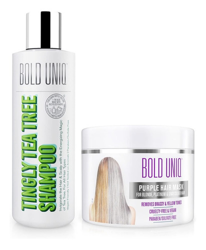 Bold Uniq Máscara Para Cabello Rubio Y Champú Árbol De Té