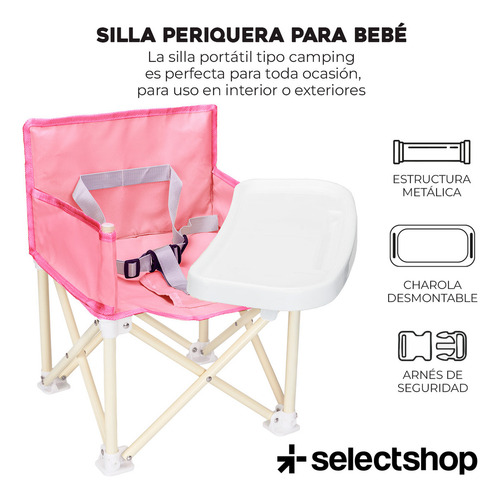 ..periquera Para Bebe Portatil Plegable Silla Comer Ajustabl