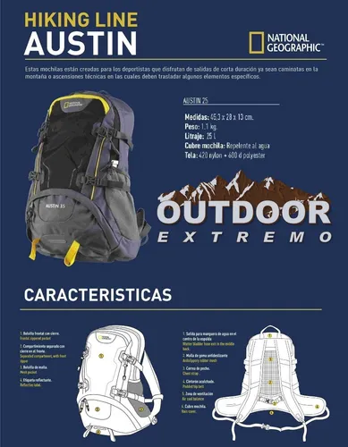 Mochila Outdoor Austin 25 litros Trekking Montaña (Limon)