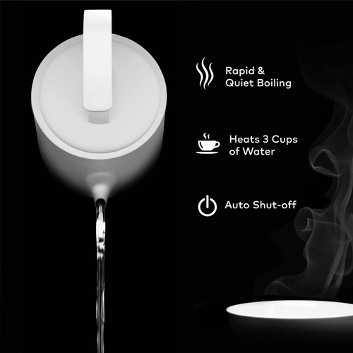 Hervidor eléctrico Chefwave de 25 onzas, blanco, para verter agua caliente, ideal para café o té