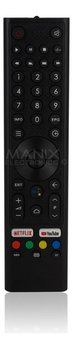 Control Remoto Compatible Con Sansui Smart Tv 4k Android Tv Netflix Youtube Incluye 4 Pilas Divitech® AAA