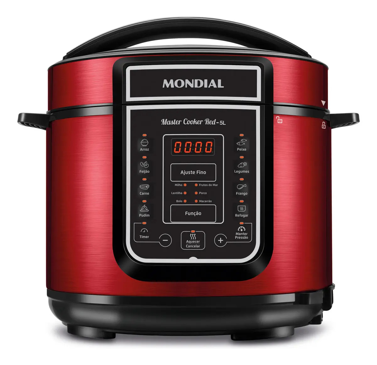 Panela de Pressão Elétrica Digital 5L, Mondial, ﻿900W PE-39 Vermelho