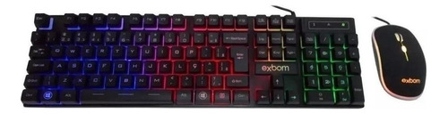 Kit de teclado e mouse gamer Exbom BK-G550 Português Brasil de cor preto