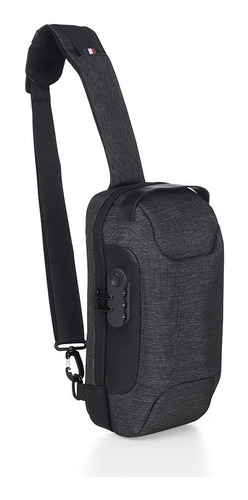 Mini Mochila Transversal Masculina De Peito Diagonal + Usb