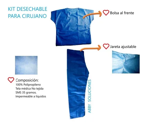 Pijama Quir rgico Desechable 30 Kit Completo Uniforme