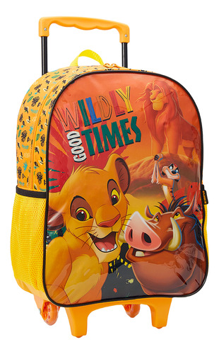Kit de mochila escolar Xeryus KIT REI LEÃO X VA25 com design Rei Leão - laranja