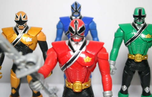 Power Rangers Samurai Vira Cabeça 4 Bonecos Bandai 2010 (Usado)