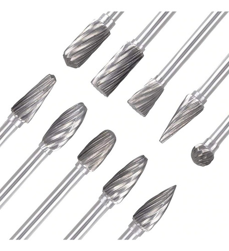 10 Piezas De Brocas De Corte Rotativo, De Doble Corte, ...